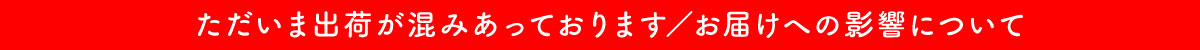 ただいま出荷が混みあっております／お届けへの影響について