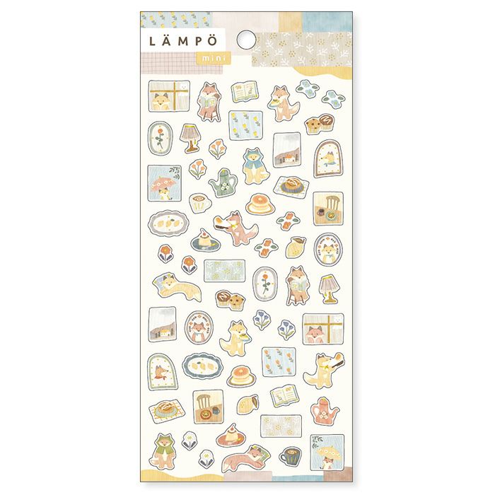 Mind Wave Lampo Mini Sticker - Rainy Day With Fox