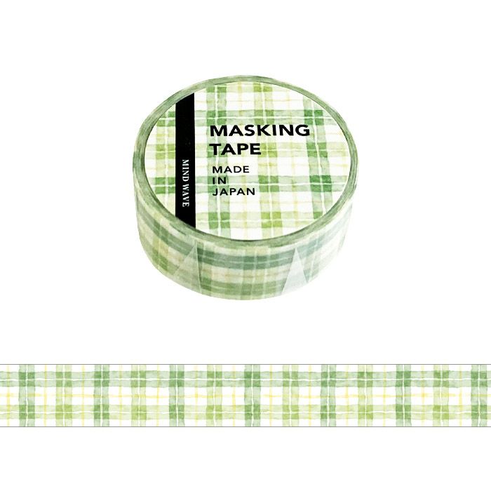 Mind Wave Washi Tape - Green Check (1.5cm)
