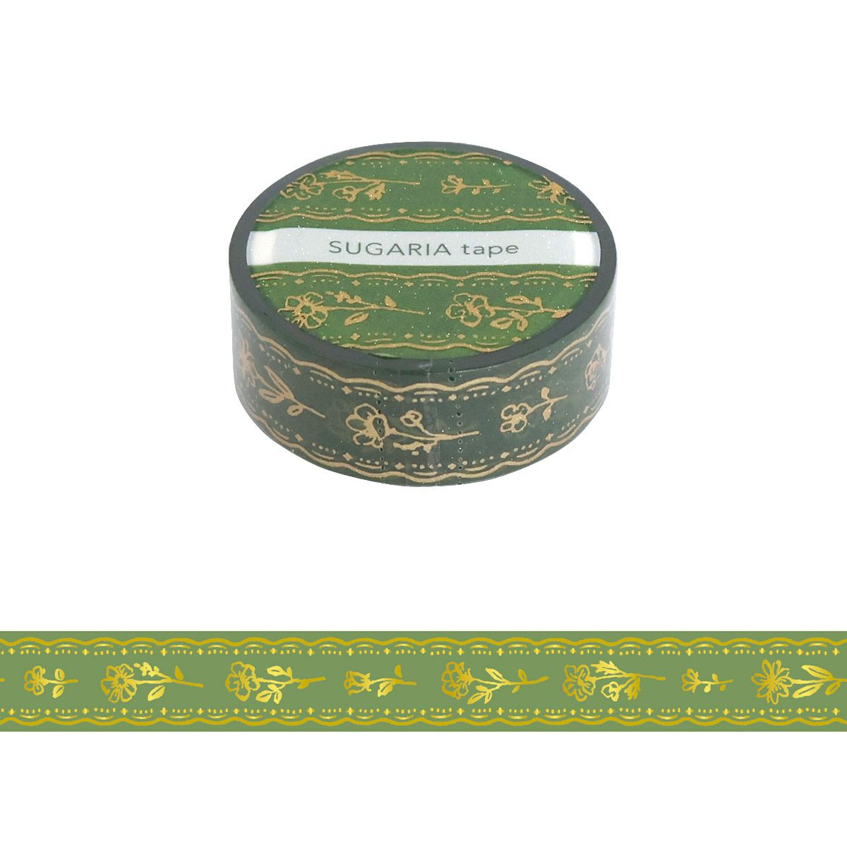 Mind Wave SUGARIA Washi Tape - Green Flower (1.5cm)